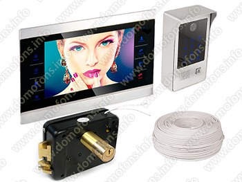 Комплект видеодомофона с электромеханическим замком и кодовой вызывной панелью с контроллером HDcom S-104 + HDcom 84217-EPCR-C80 + Anxing Lock 1074